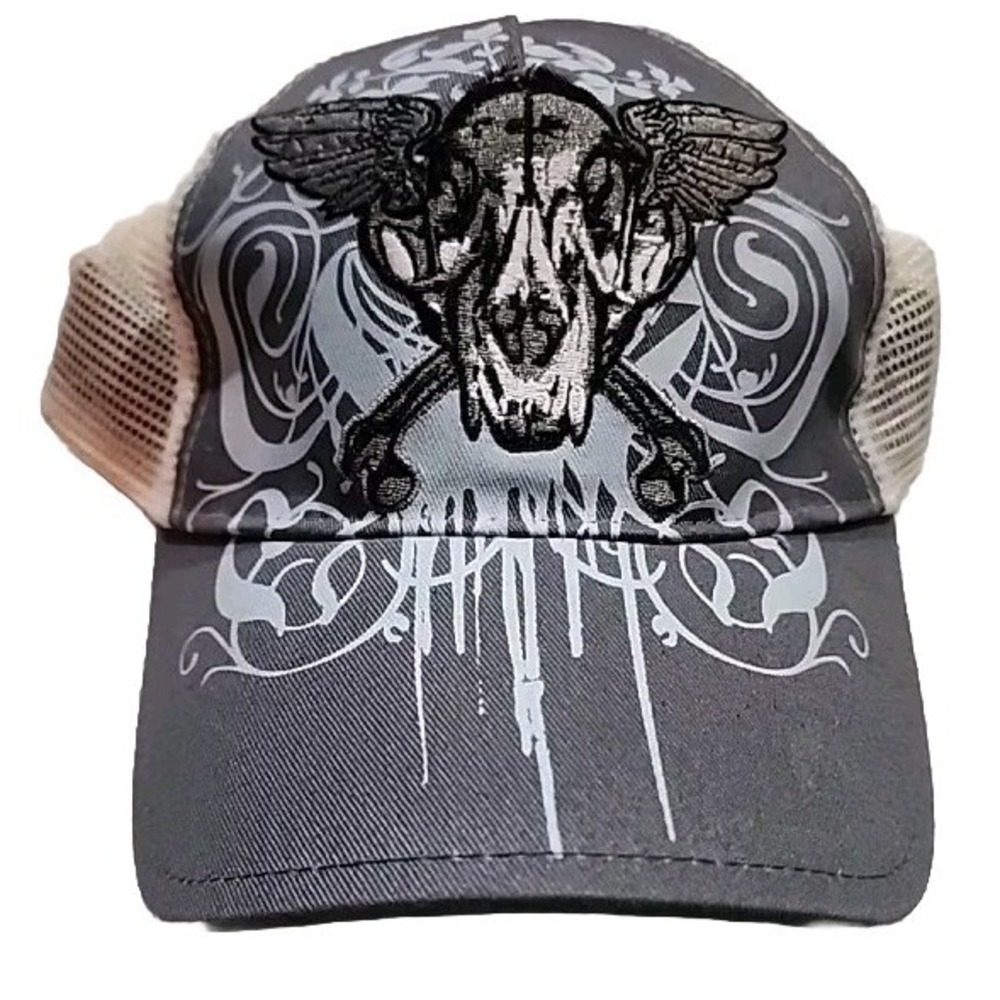 Native American‎ Angel Skull Warrior With Wings Trucker Snapback Hat Cowboycore